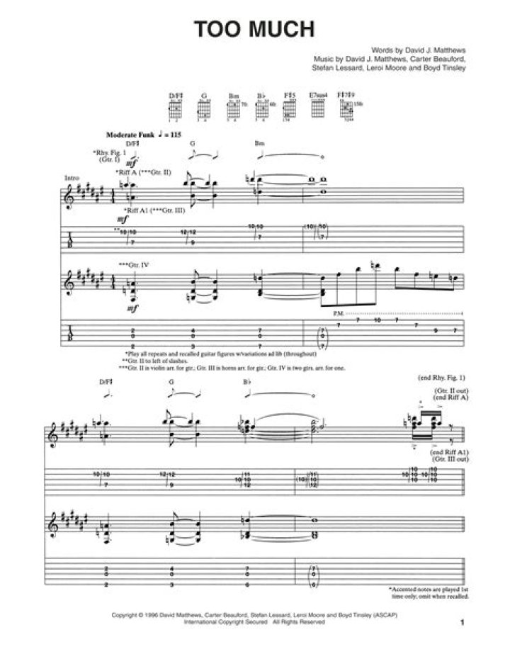 Dave Matthews Band Too Much Lyrics ·