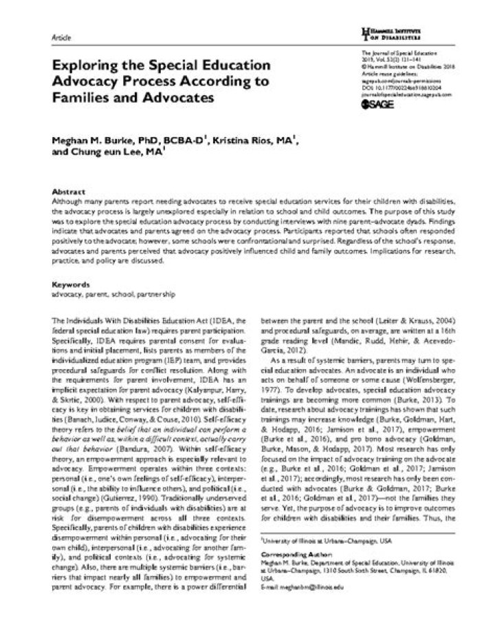 Discoveries And Insights For Parents And Advocates