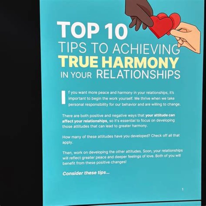 Harmony in relationships